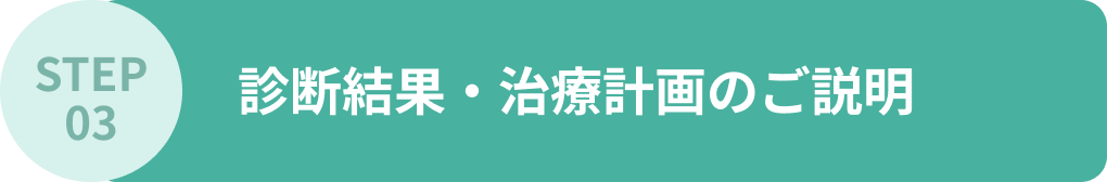 STEP03 診断結果・治療計画のご説明